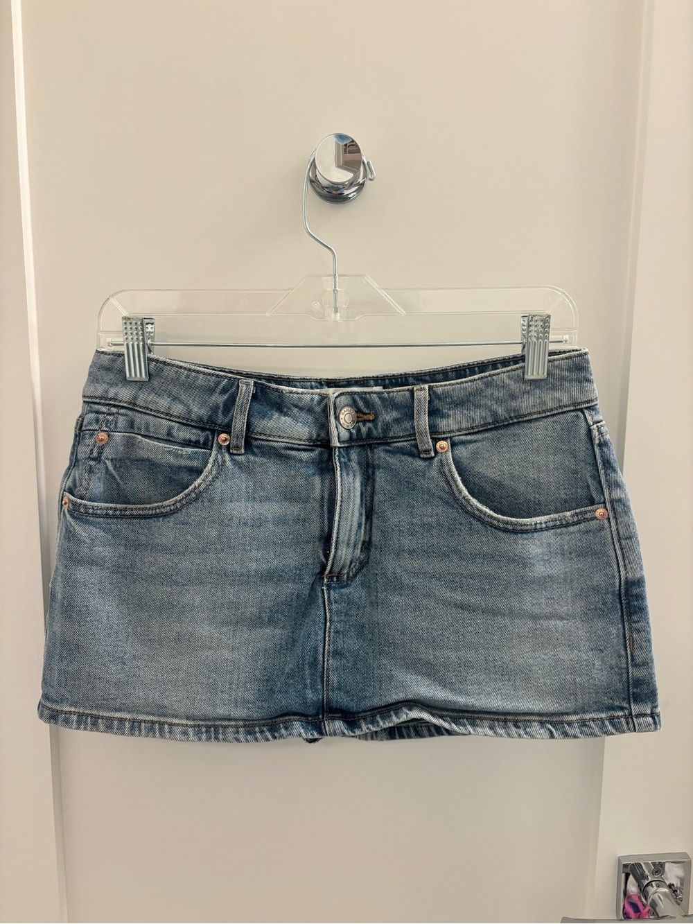 GARAGE denim mini low rise skirt size S